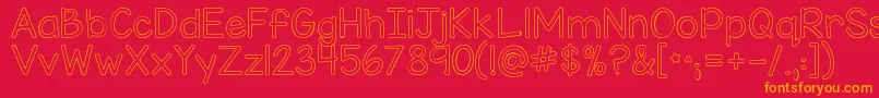 Шрифт Kgmisskindybubble – оранжевые шрифты на красном фоне