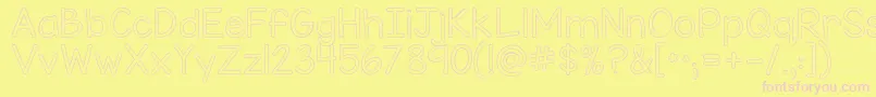 Kgmisskindybubble Font – Pink Fonts on Yellow Background