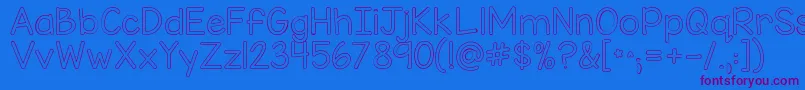 Fonte Kgmisskindybubble – fontes roxas em um fundo azul