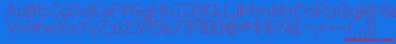 Kgmisskindybubble Font – Red Fonts on Blue Background