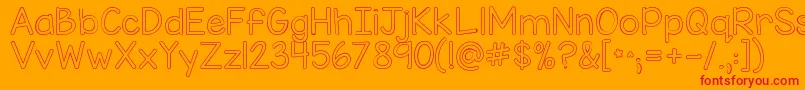 Kgmisskindybubble Font – Red Fonts on Orange Background