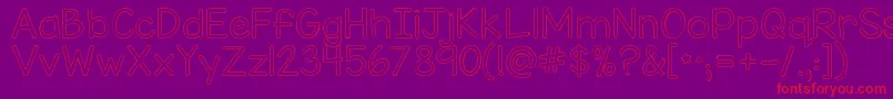 Kgmisskindybubble Font – Red Fonts on Purple Background