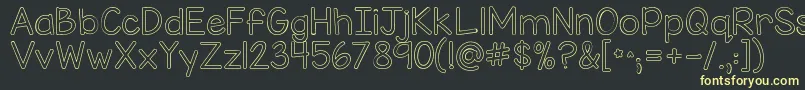 Kgmisskindybubble Font – Yellow Fonts on Black Background