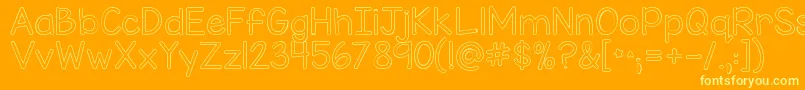 Kgmisskindybubble Font – Yellow Fonts on Orange Background