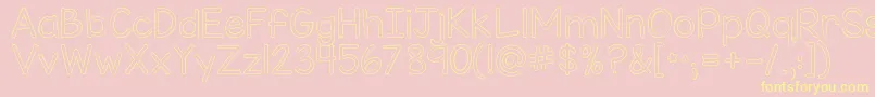 Kgmisskindybubble Font – Yellow Fonts on Pink Background