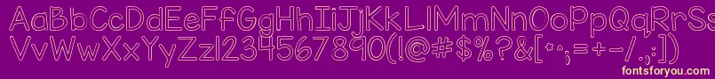 Kgmisskindybubble Font – Yellow Fonts on Purple Background