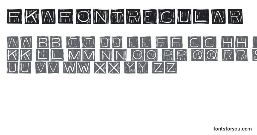 A fonte FkafontRegular – alfabeto, números, caracteres especiais