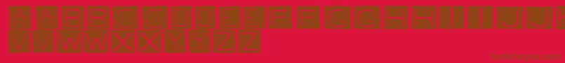 FkafontRegular-Schriftart – Braune Schriften auf rotem Hintergrund