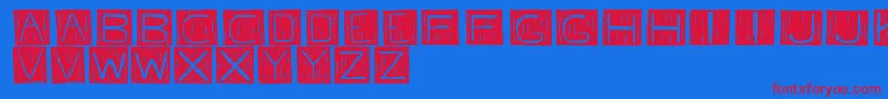 FkafontRegular Font – Red Fonts on Blue Background