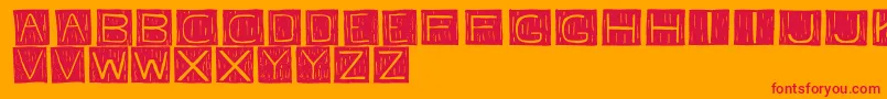 フォントFkafontRegular – オレンジの背景に赤い文字