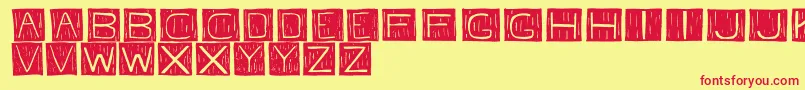 FkafontRegular Font – Red Fonts on Yellow Background
