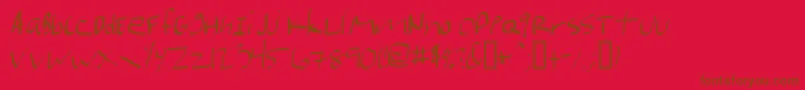 フォントMarianfudge – 赤い背景に茶色の文字