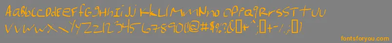 Marianfudge-Schriftart – Orangefarbene Schriften auf grauem Hintergrund