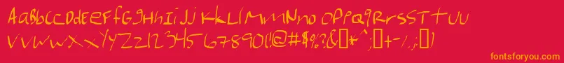 Weitere Informationen zur Marianfudge-Schriftart Marianfudge-Schriftart – Orangefarbene Schriften auf rotem Hintergrund