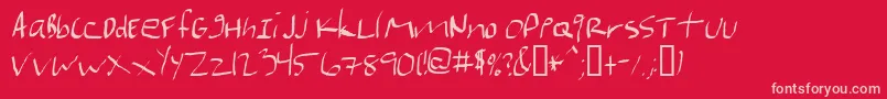 Marianfudge Font – Pink Fonts on Red Background