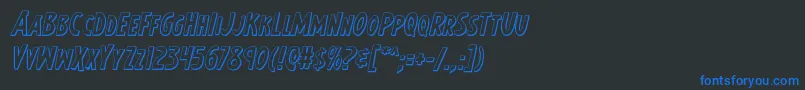 Шрифт Earthsmightiest3Dital – синие шрифты на чёрном фоне