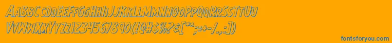 Earthsmightiest3Dital Font – Blue Fonts on Orange Background