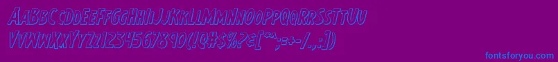 Шрифт Earthsmightiest3Dital – синие шрифты на фиолетовом фоне