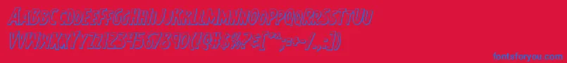 フォントEarthsmightiest3Dital – 赤い背景に青い文字