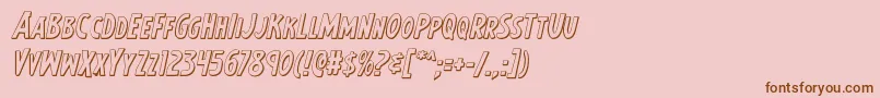 Earthsmightiest3Dital-Schriftart – Braune Schriften auf rosa Hintergrund