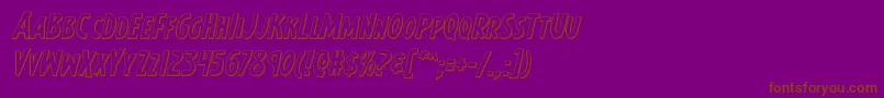 フォントEarthsmightiest3Dital – 紫色の背景に茶色のフォント