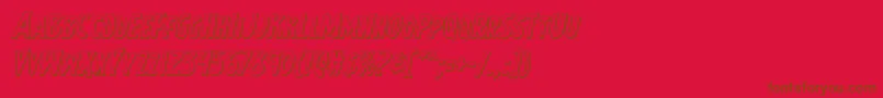 Earthsmightiest3Dital-Schriftart – Braune Schriften auf rotem Hintergrund