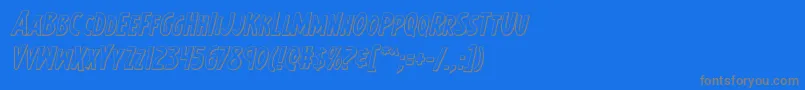 フォントEarthsmightiest3Dital – 青い背景に灰色の文字