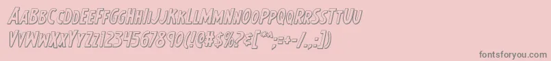 Earthsmightiest3Dital-fontti – harmaat kirjasimet vaaleanpunaisella taustalla