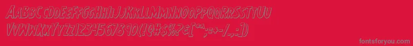 フォントEarthsmightiest3Dital – 赤い背景に灰色の文字