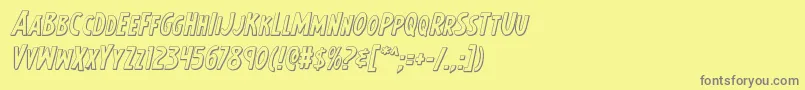 Earthsmightiest3Dital-fontti – harmaat kirjasimet keltaisella taustalla