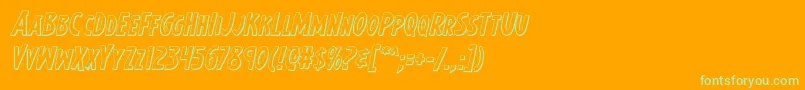 Earthsmightiest3Dital Font – Green Fonts on Orange Background