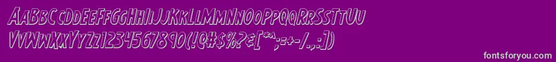 Earthsmightiest3Dital Font – Green Fonts on Purple Background