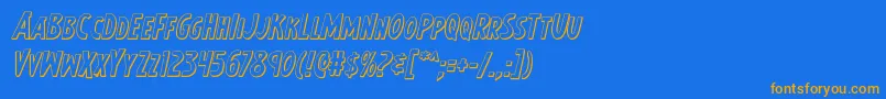 Earthsmightiest3Dital Font – Orange Fonts on Blue Background