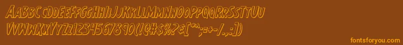 Шрифт Earthsmightiest3Dital – оранжевые шрифты на коричневом фоне