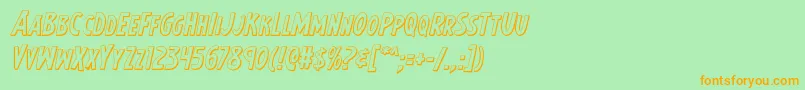 Earthsmightiest3Dital Font – Orange Fonts on Green Background