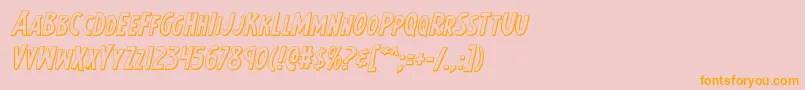 Earthsmightiest3Dital-Schriftart – Orangefarbene Schriften auf rosa Hintergrund