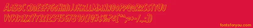 Earthsmightiest3Dital Font – Orange Fonts on Red Background