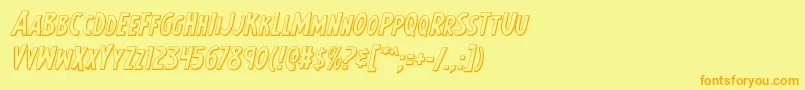 Earthsmightiest3Dital Font – Orange Fonts on Yellow Background