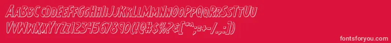 Earthsmightiest3Dital-Schriftart – Rosa Schriften auf rotem Hintergrund