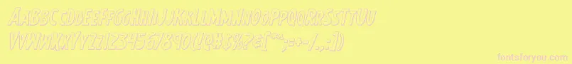 Earthsmightiest3Dital-Schriftart – Rosa Schriften auf gelbem Hintergrund