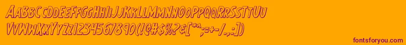 Шрифт Earthsmightiest3Dital – фиолетовые шрифты на оранжевом фоне