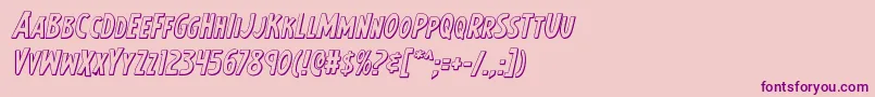Шрифт Earthsmightiest3Dital – фиолетовые шрифты на розовом фоне
