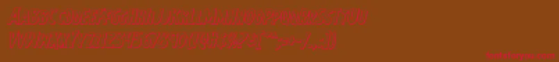 フォントEarthsmightiest3Dital – 赤い文字が茶色の背景にあります。