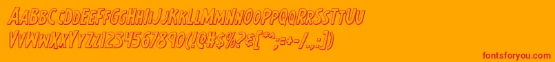 Earthsmightiest3Dital Font – Red Fonts on Orange Background