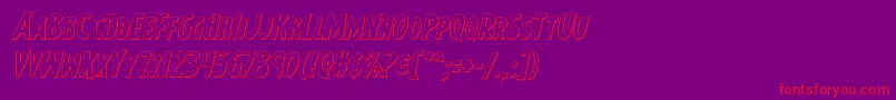 Earthsmightiest3Dital-fontti – punaiset fontit violetilla taustalla