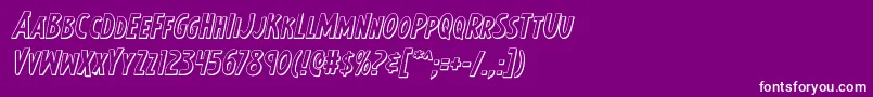 Шрифт Earthsmightiest3Dital – белые шрифты на фиолетовом фоне