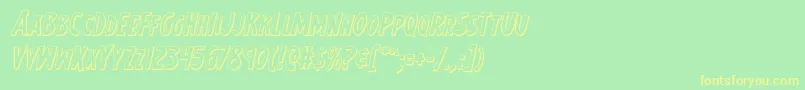 Earthsmightiest3Dital-fontti – keltaiset fontit vihreällä taustalla