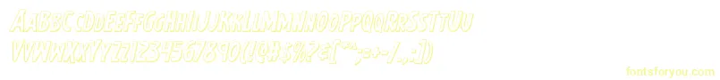 Earthsmightiest3Dital-Schriftart – Gelbe Schriften auf weißem Hintergrund
