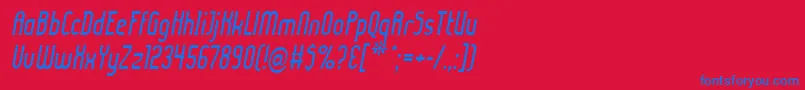 LadyIceItalic Font – Blue Fonts on Red Background