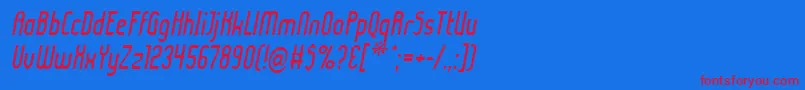 LadyIceItalic Font – Red Fonts on Blue Background